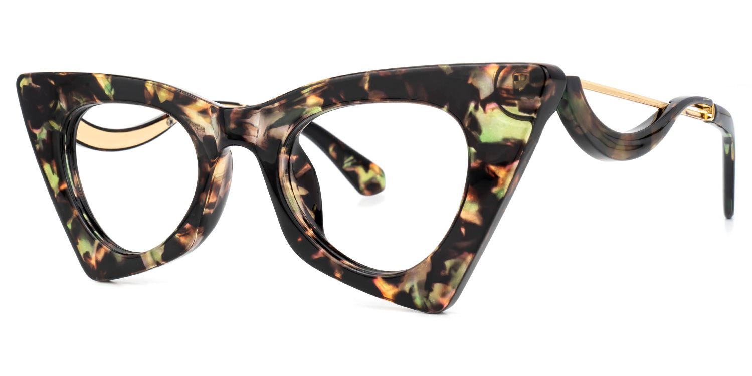 Tiny - Cat Eye Floral Avant-Garde Women Glasses | Vooglam Front View