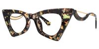 Tiny - Cat Eye Floral Avant-Garde Women Glasses | Vooglam Front View