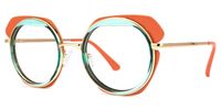Noel - Round Orange Eyeglasses - 2