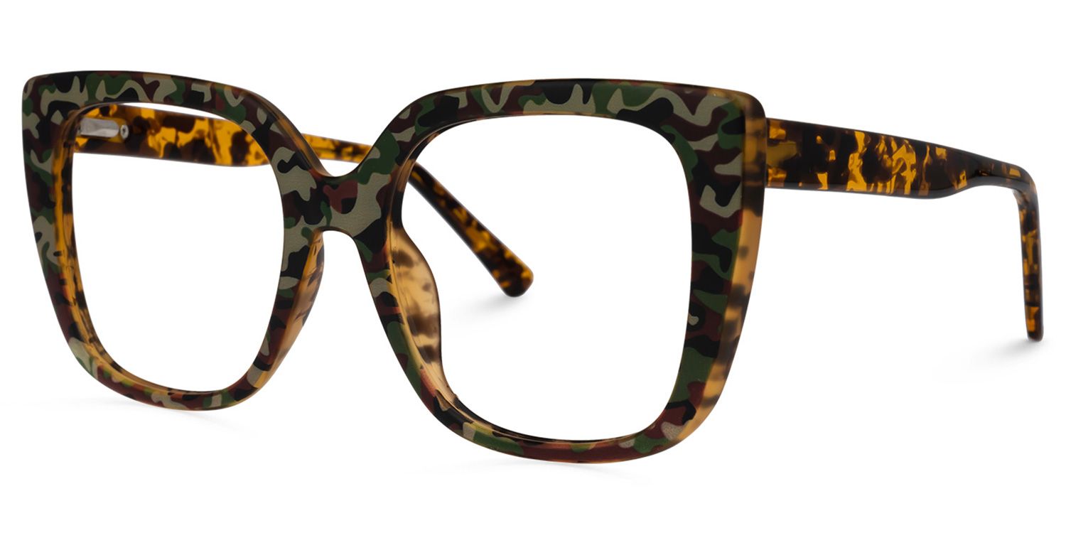 Sargent - Bold Square Camo Statement Glasses | Vooglam Front View