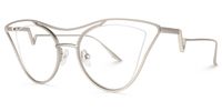Janis - Aviator Silver Eyeglasses | Vooglam Front View