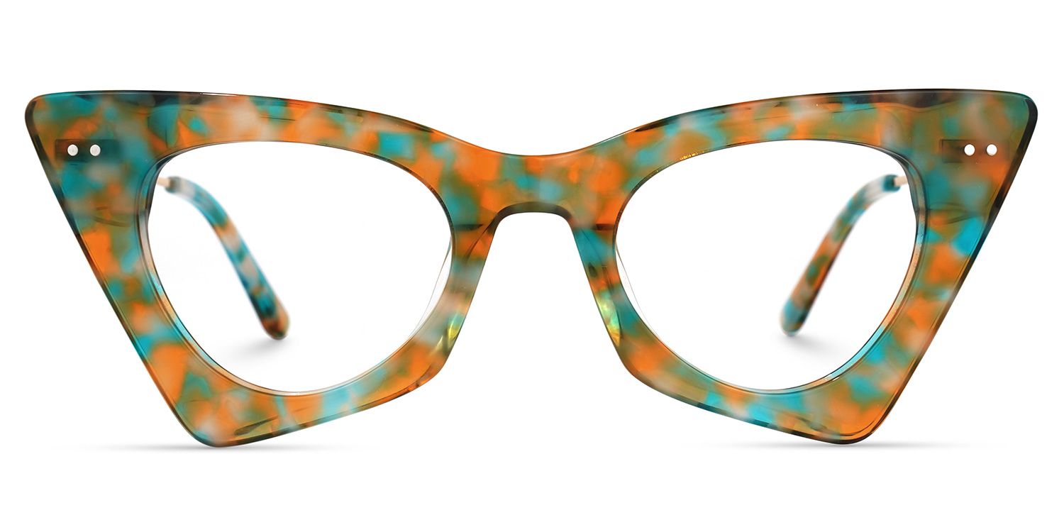 Gretchen - Geometric Floral Eyeglasses | Vooglam Angle View