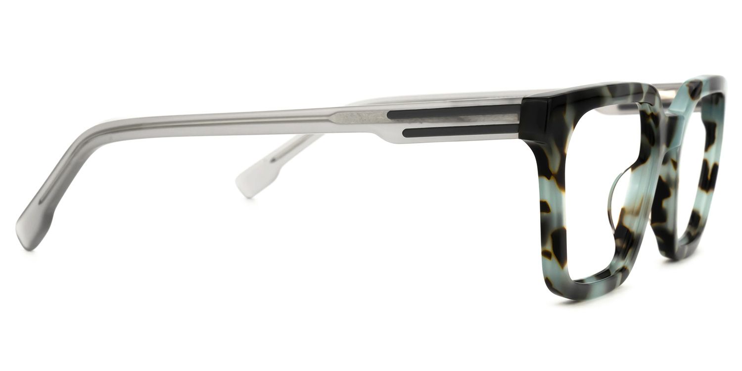 Rectangle Blue/Tortoise Eyeglasses | Vooglam.com 4