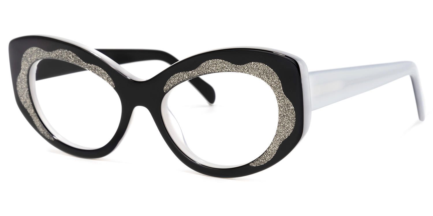 Cat Eye Black Eyeglasses | Vooglam.com Front View