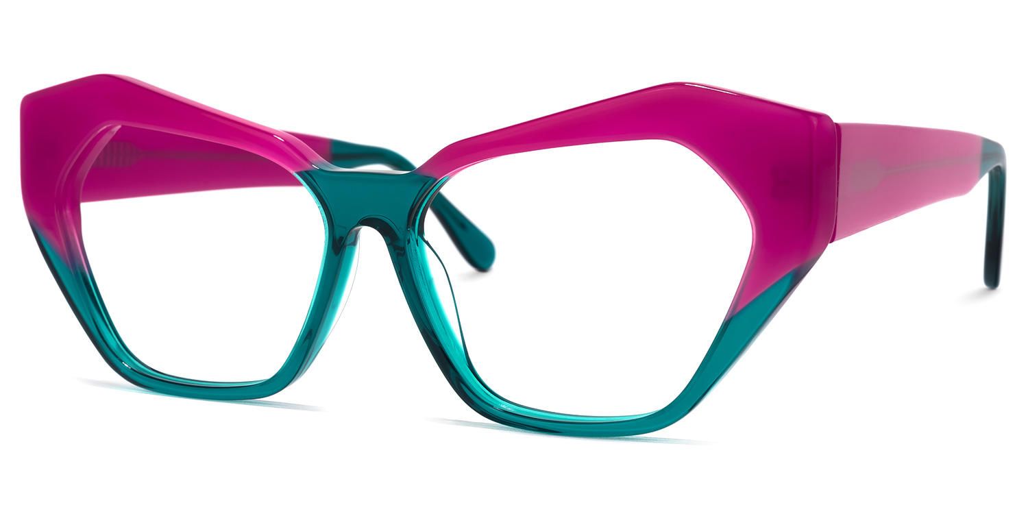 Miriam - Cat Eye Peacock/Blue Eyeglasses | Vooglam Front View