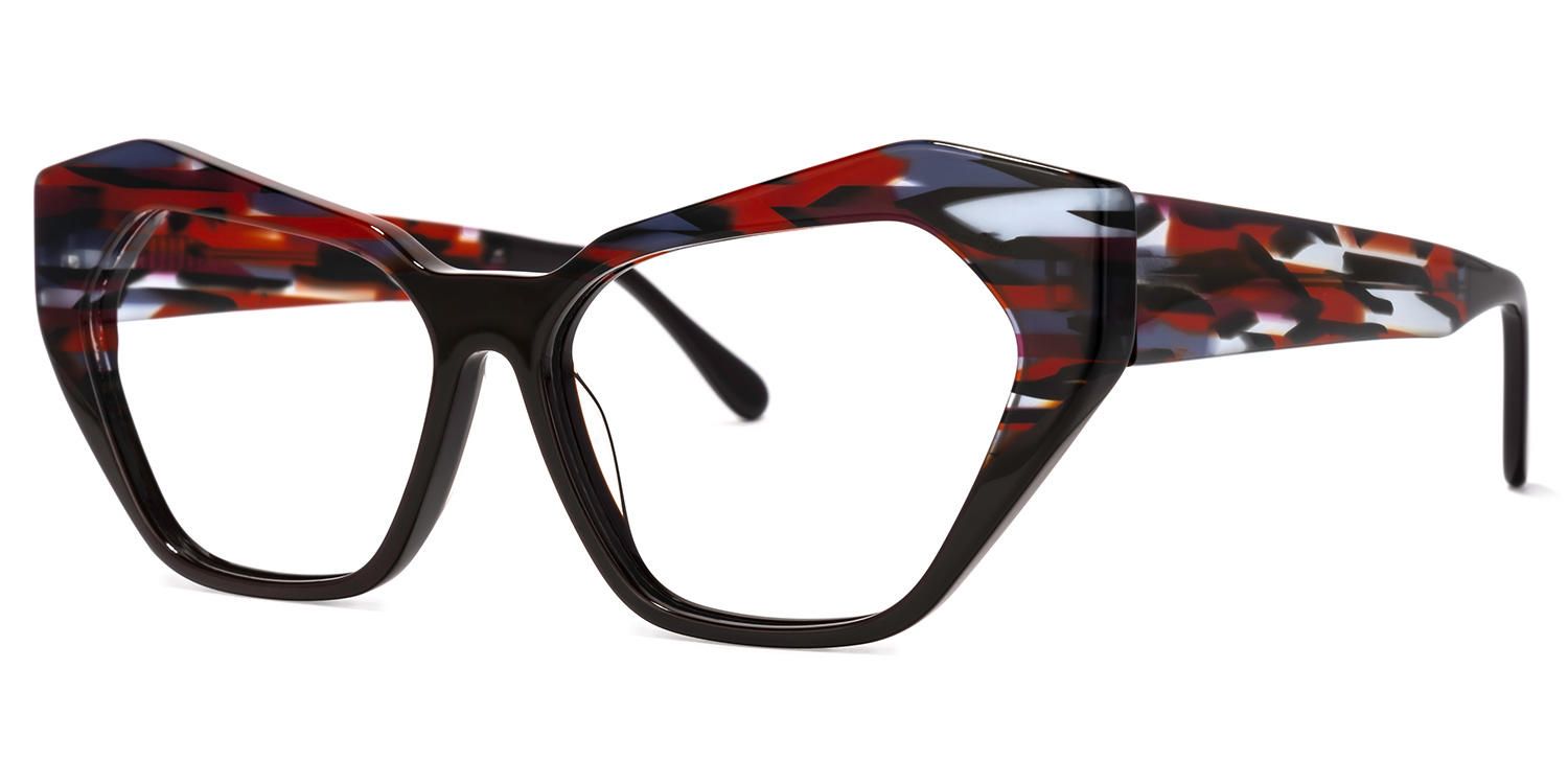 Miriam - Cat Eye Brown Eyeglasses | Vooglam Front View