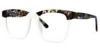 Rectangle White Eyeglasses | Vooglam.com Front View