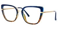 Declan - Rectangle Blue Eyeglasses | Vooglam Front View