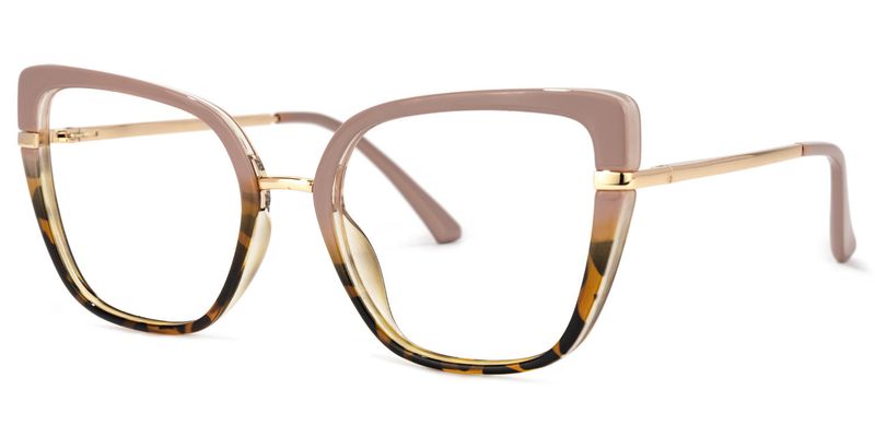 Declan - Rectangle Pink Eyeglasses | Vooglam