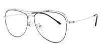 Aviator Black/Silver Eyeglasses | Vooglam.com Front View