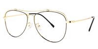 Aviator Black/Gold Eyeglasses | Vooglam.com Front View