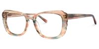 Rectangle Champagne Eyeglasses | Vooglam.com Front View