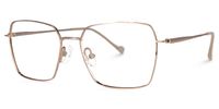 Rectangle Rose/Gold Eyeglasses | Vooglam.com Front View