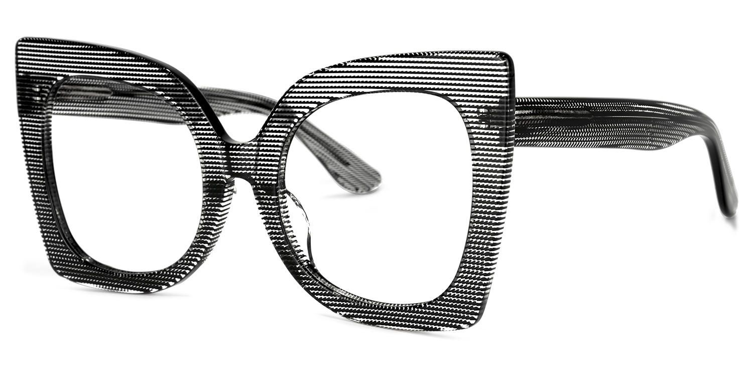 Butterfly Black/Crystal Eyeglasses | Vooglam.com Front View