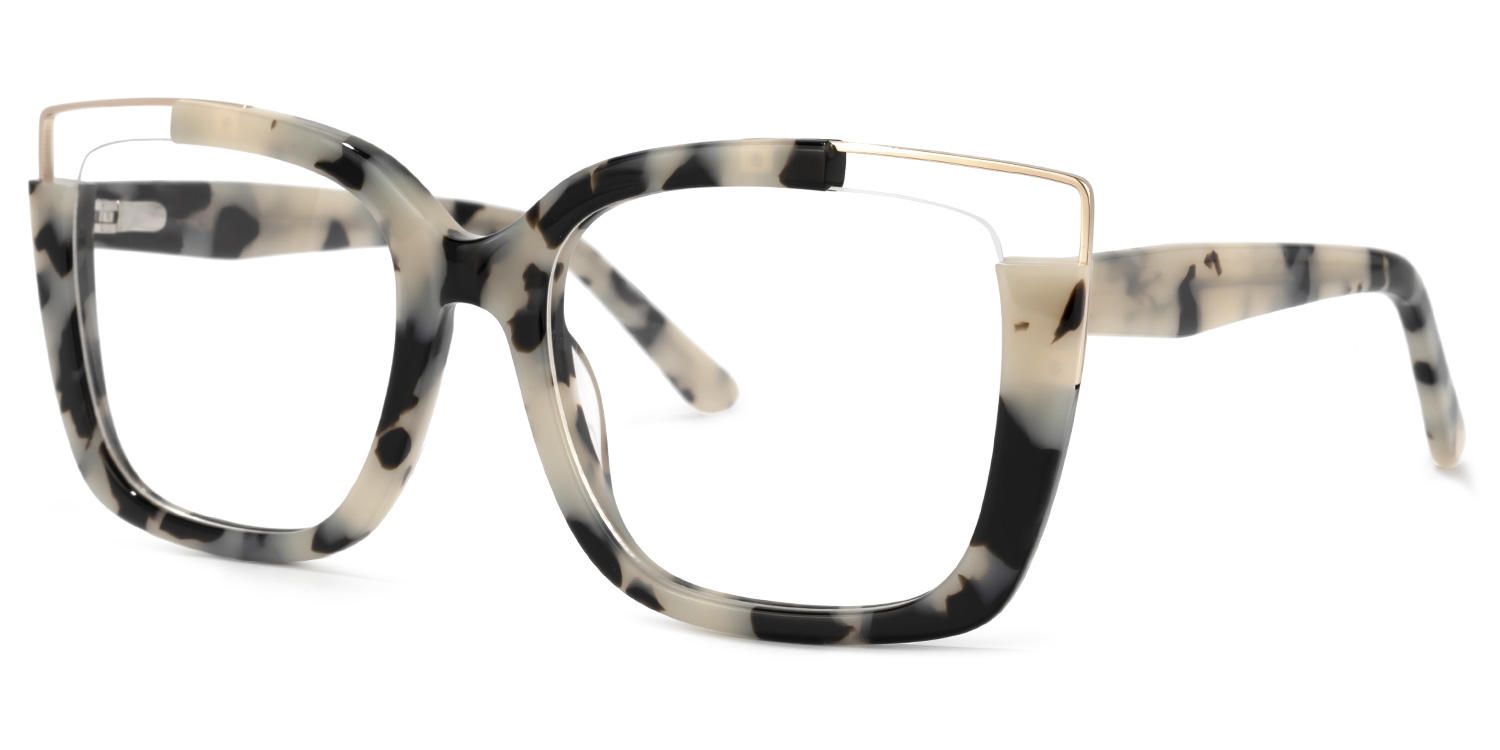 Angelia - Square Light/Tortoise Eyeglasses | Vooglam Front View