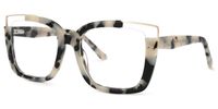 Angelia - Square Light/Tortoise Eyeglasses | Vooglam Front View
