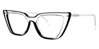 Lyuba - Bold Minimalism Rectangle Black Glasses | Vooglam Front View