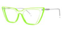 Lyuba - Rectangle Green Eyeglasses | Vooglam Front View