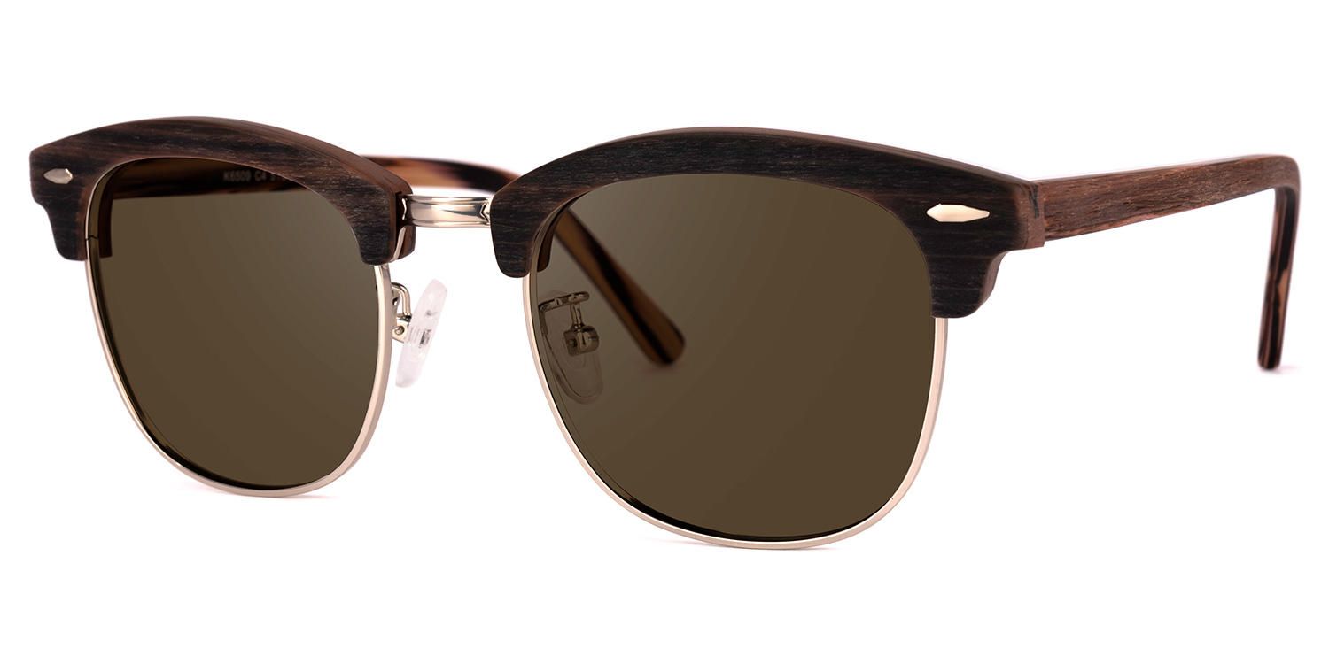 Browline Brown Sunglasses | Vooglam.com Front View