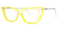 Lyuba - Rectangle Yellow Eyeglasses | Vooglam Front View