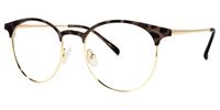 Round Leopard-Print Eyeglasses | Vooglam.com Front View