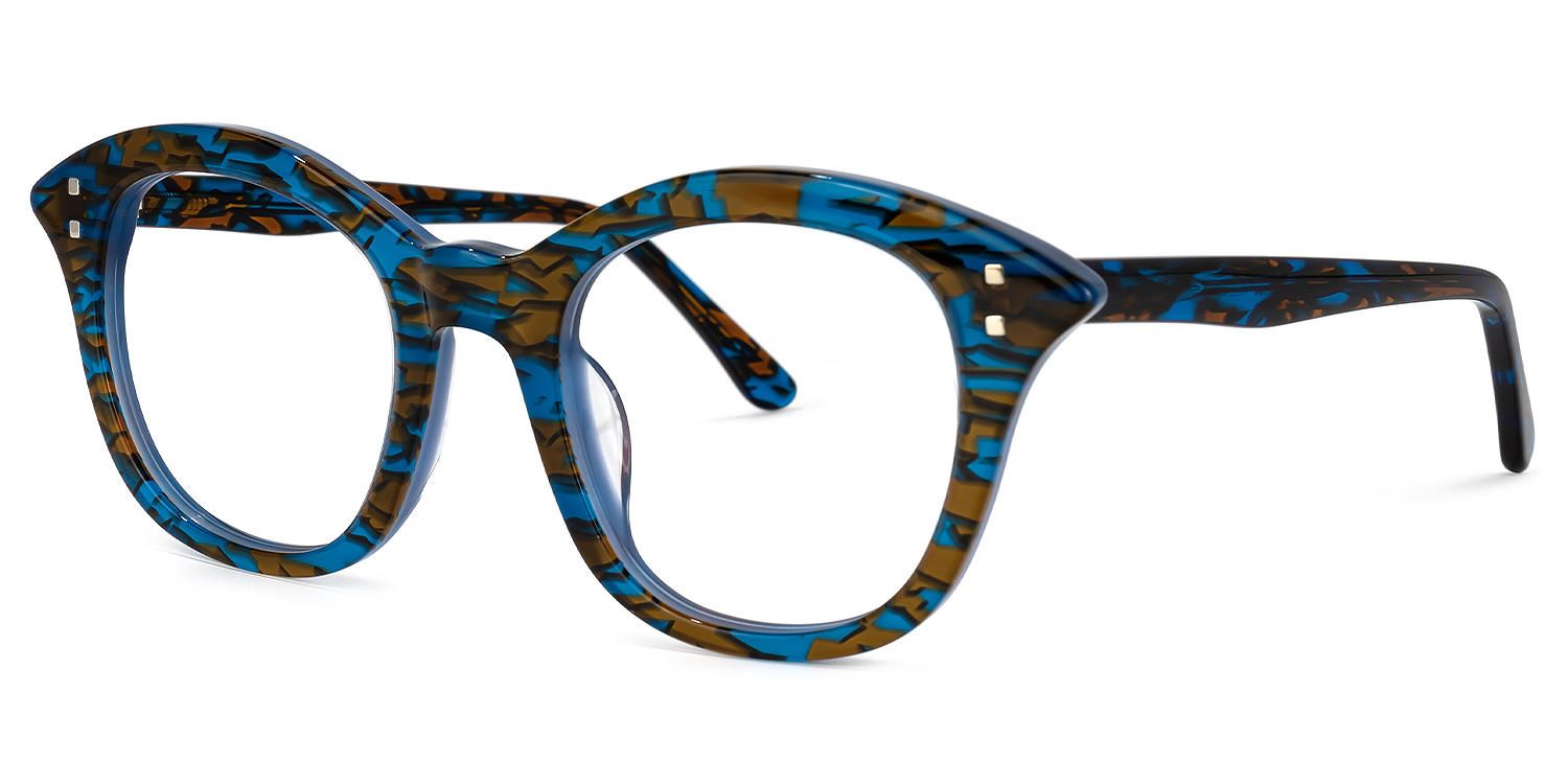 Cat eye Blue Eyeglasses | Vooglam.com Front View