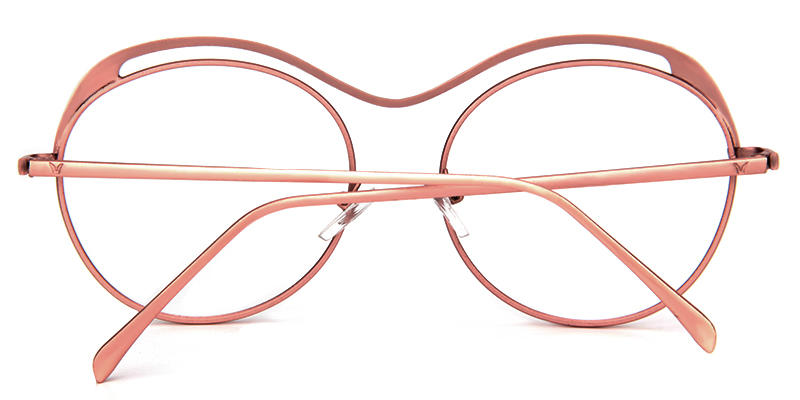Cora Top Hollow Pink Round Bridge Glasses  - 5