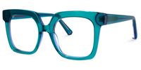 Square Blue Eyeglasses | Vooglam.com Front View