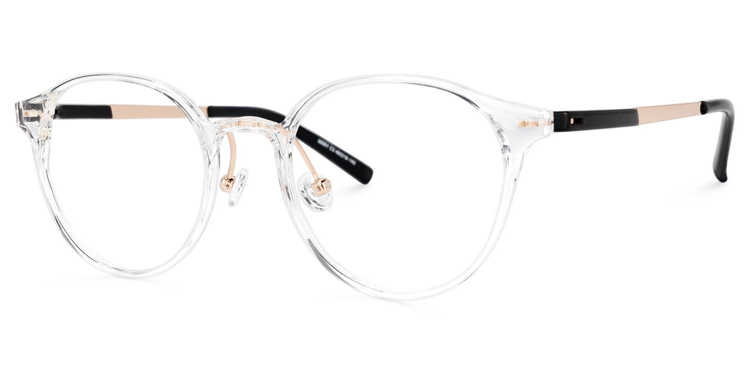 Round Crystal Eyeglasses | Vooglam.com Front View