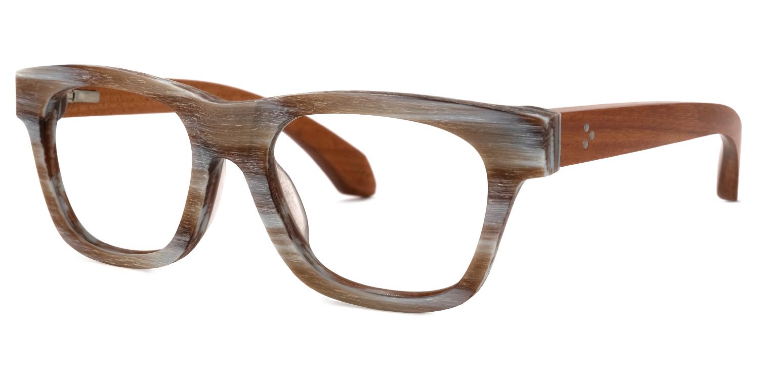 Rectangle Brown Eyeglasses | Vooglam.com Front View