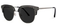 Browline Black Sunglasses | Vooglam.com Front View