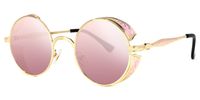 Chic Round Pink Sunglasses│Vooglam Sunglasses Online Front View