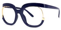 Fredia - Dark Blue Avant-Garde Frame Glasses | Vooglam Front View
