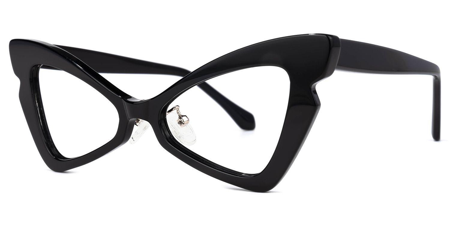 Immy - Geometric Black Eyeglasses | Vooglam Front View