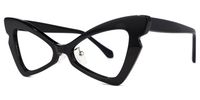 Immy - Geometric Black Eyeglasses | Vooglam Front View