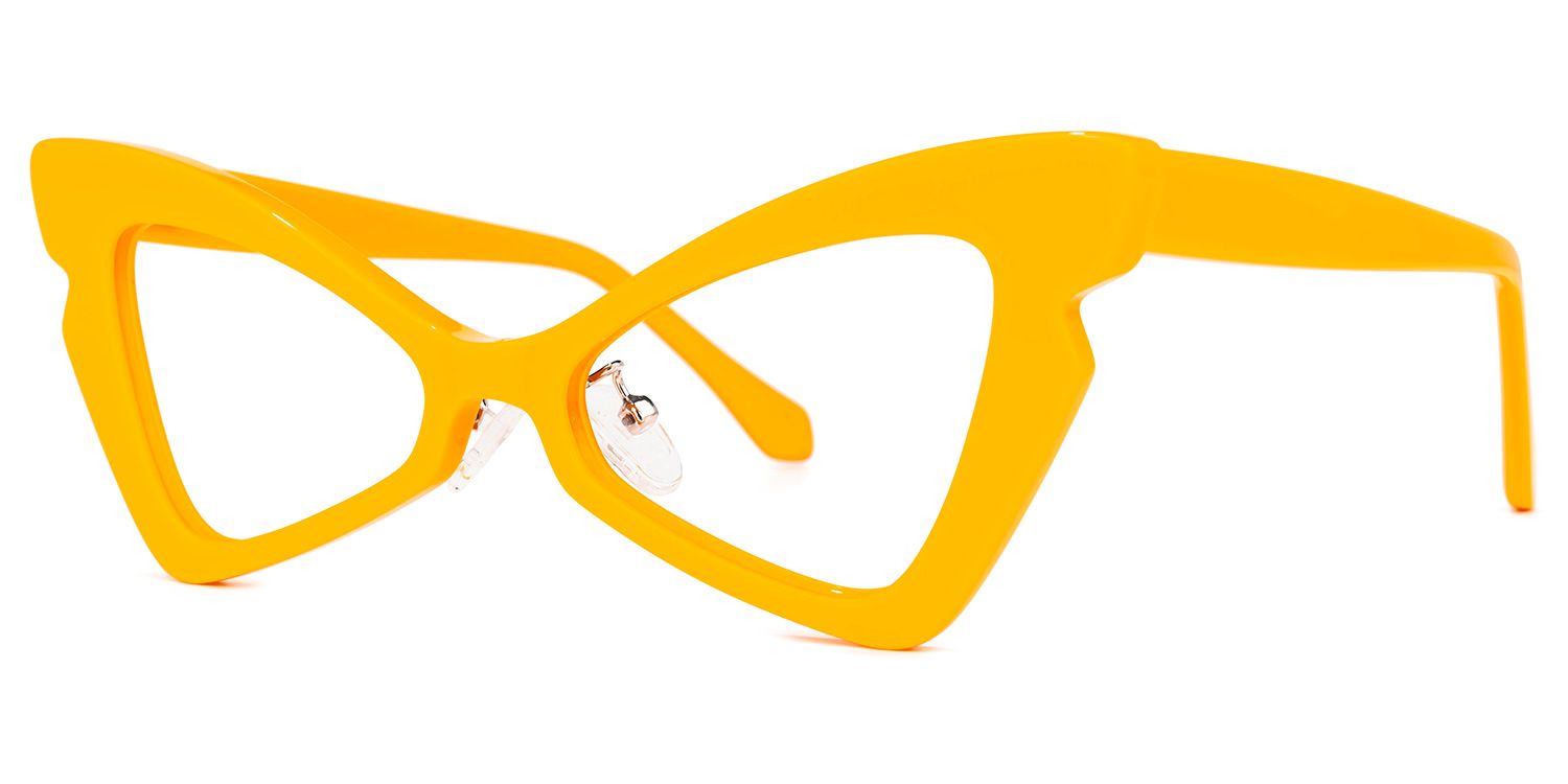 Immy - Geometric Yellow Eyeglasses | Vooglam Front View