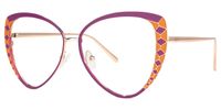 Tristan - Geometric Purple Eyeglasses | Vooglam Front View