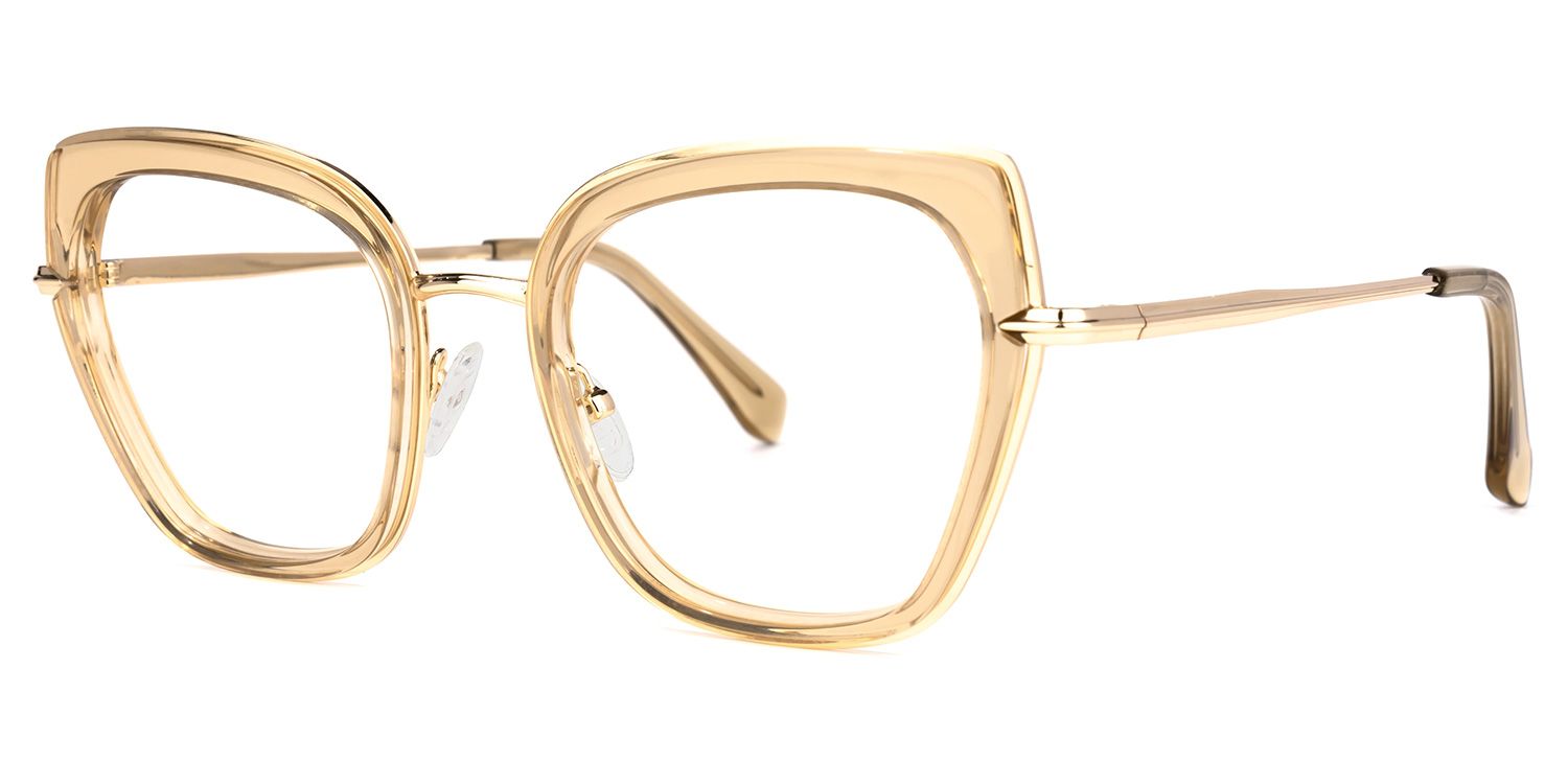 Lobato - Square Brown Eyeglasses | Vooglam Front View