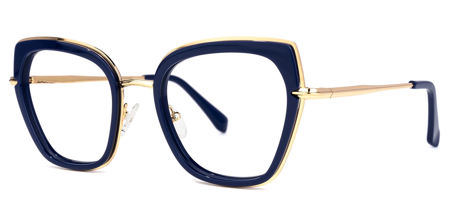 Lobato - Square Blue Eyeglasses | Vooglam Front View