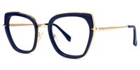 Lobato - Square Blue Eyeglasses | Vooglam Front View