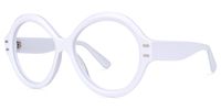 Round White Eyeglasses | Vooglam.com Front View