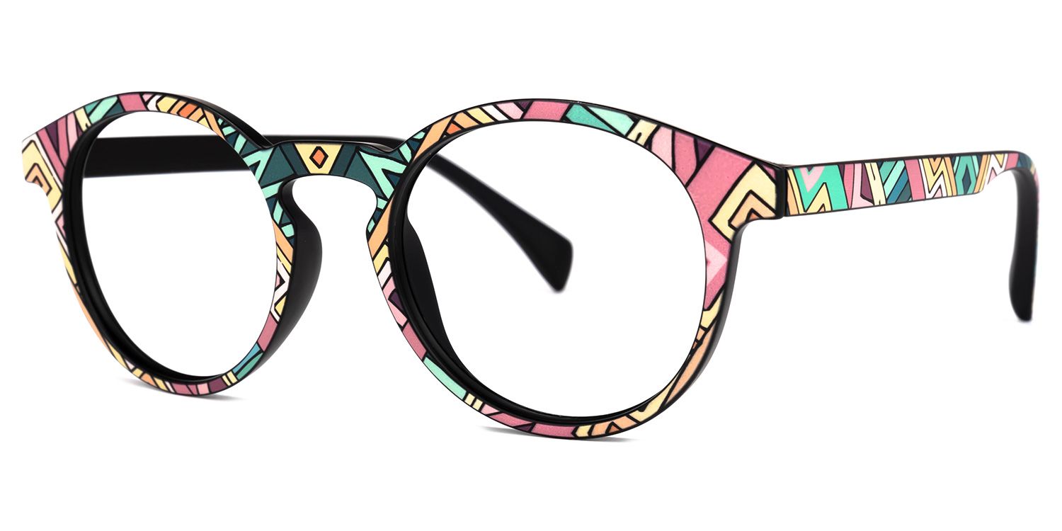 Minnie - Round Pattern Eyeglasses│Vooglam Front View