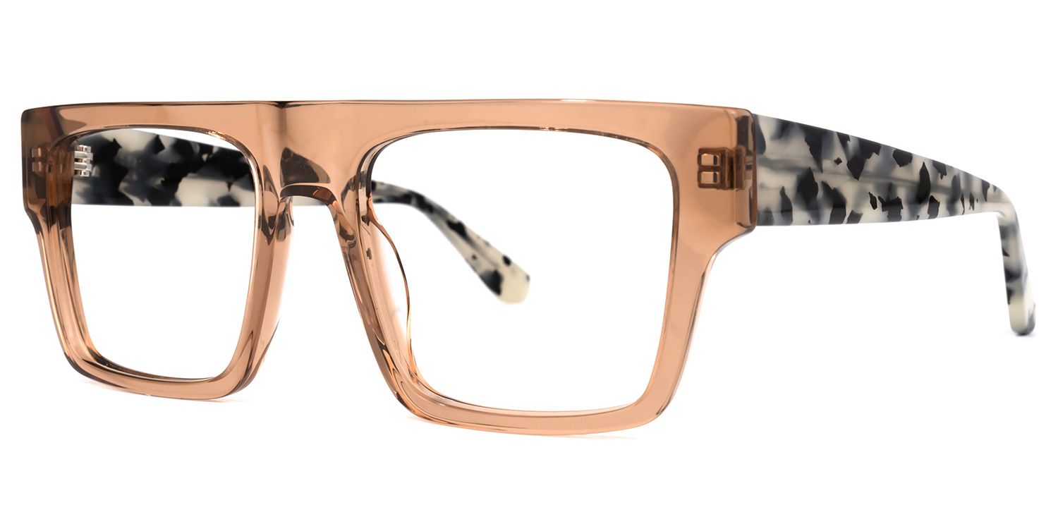 Muara - Aviator Brown Eyeglasses | Vooglam Front View