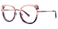 Sherrod - Round Pink Eyeglasses | Vooglam Front View