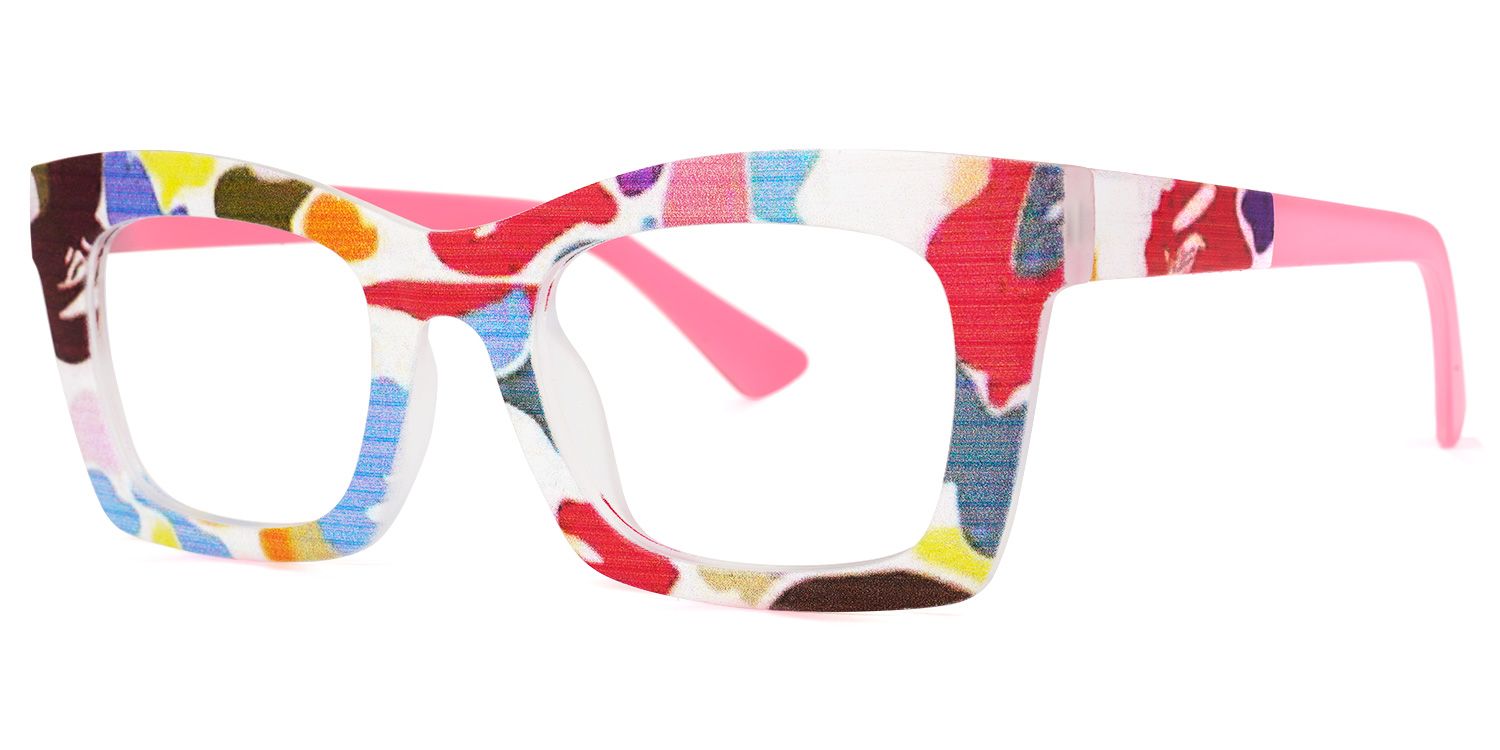 Lourido - Rectangle Multicolor Eyeglasses | Vooglam Front View