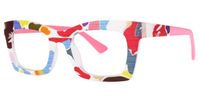 Lourido - Rectangle Multicolor Eyeglasses | Vooglam Front View