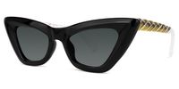 Jeanette - Cat Eye Black Sunglasses | Vooglam Front View