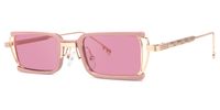 Sevilla - Rectangle Pink Sunglasses | Vooglam Front View