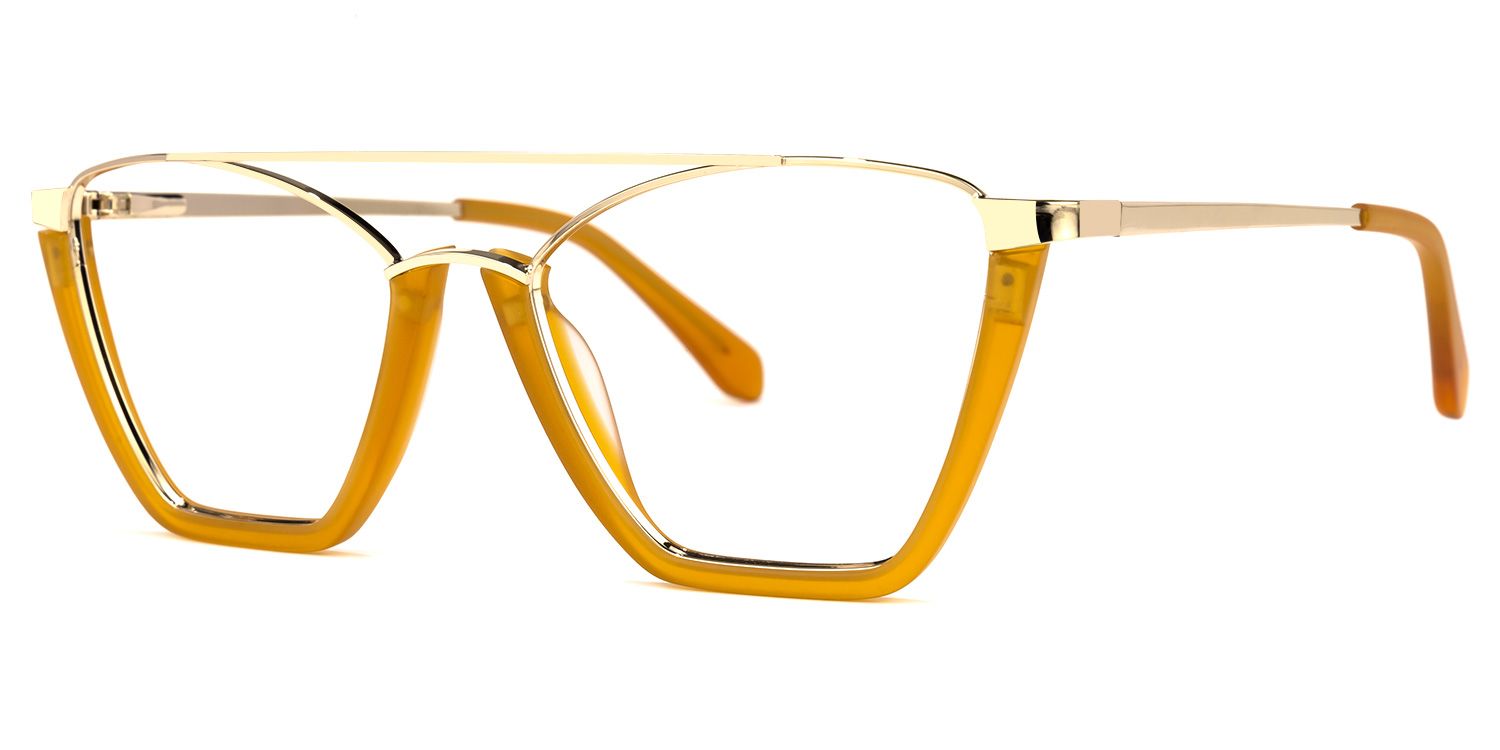 Guinto - Aviator Orange Eyeglasses | Vooglam Front View
