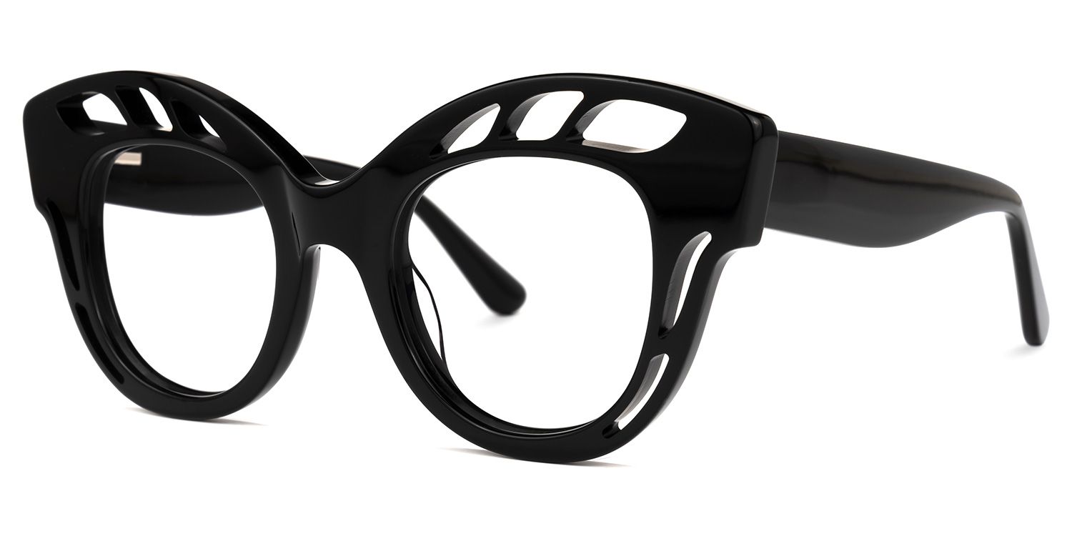 Wimberly - Cat Eye Black Eyeglasses | Vooglam Front View
